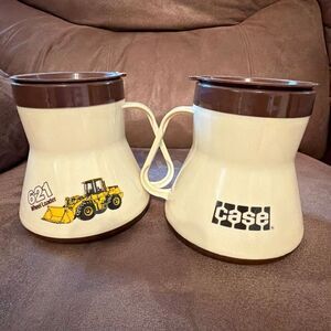 Vintage Case 621 Loader Promo Mugs Set of 2 • Construction Equipment Advertising
